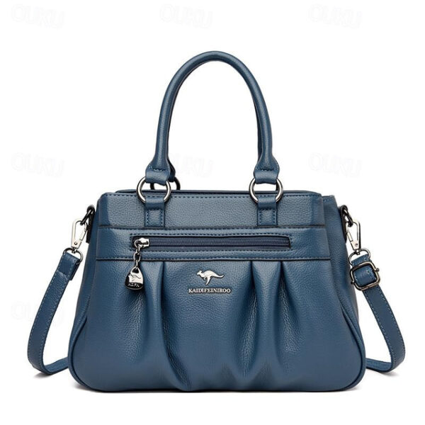 Women's Handbag Boston Bag PU Leather Daily Holiday Zipper Large Capacity Waterproof Durable Solid Color claret Black Blue 2025 - US $41.99