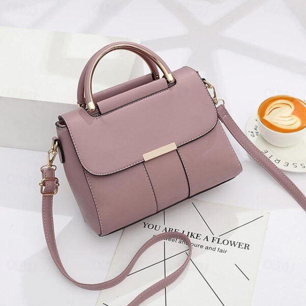 Women's Handbag Crossbody Bag Crossbody Bag Top Handle Bag PU Leather Daily Date Office & Career Solid Color Dark Khaki Rubber red milky 2025 - US $20