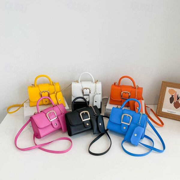 Women's Handbag Crossbody Bag PU Leather Daily Durable Solid Color Black White Yellow 2025 - US $16.99