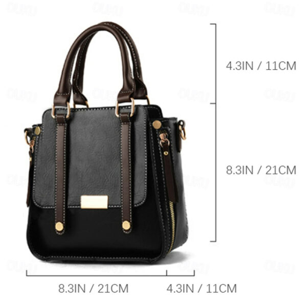 Women's Handbag Crossbody Bag PU Leather Office Daily Zipper Solid Color Maroon caramel colour Black 2025 - US $27.99