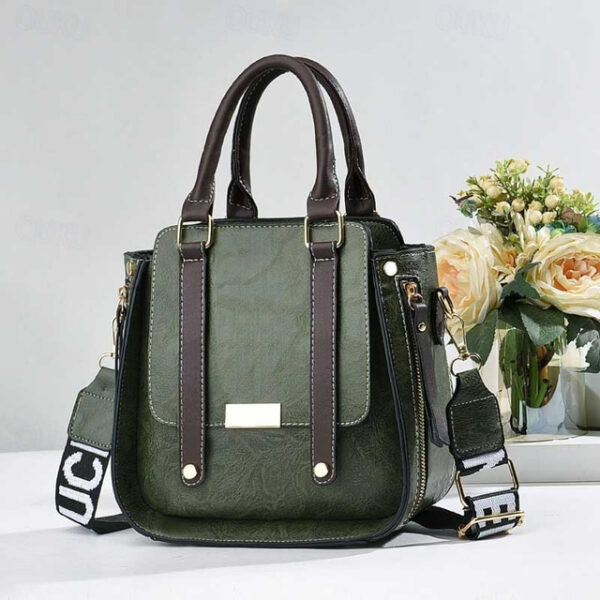 Women's Handbag Crossbody Bag PU Leather Office Daily Zipper Solid Color Maroon caramel colour Black 2025 - US $27.99