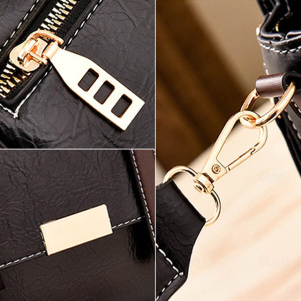 Women's Handbag Crossbody Bag PU Leather Office Daily Zipper Solid Color Maroon caramel colour Black 2025 - US $27.99