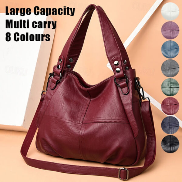 Women's Handbag Crossbody Bag Shoulder Bag Boston Bag PU Leather Outdoor Shopping Daily Zipper Large Capacity Waterproof Durable Solid Color Quilted c