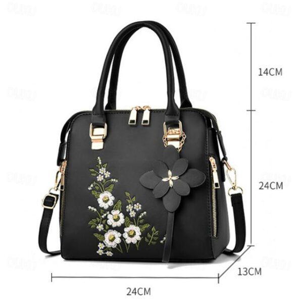 Women's Handbag Crossbody Bag Shoulder Bag Dome Bag PU Leather Office Valentine's Day Daily Pendant Embroidery Chain Flower Black Yellow Pink 2025 - U