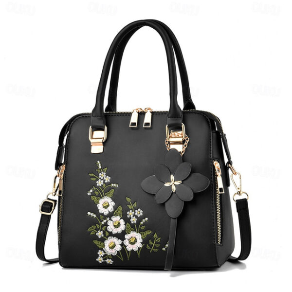 Women's Handbag Crossbody Bag Shoulder Bag Dome Bag PU Leather Office Valentine's Day Daily Pendant Embroidery Chain Flower Black Yellow Pink 2025 - U