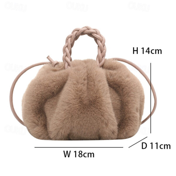 Women's Handbag Crossbody Bag Shoulder Bag Fluffy Bag Faux Fur Christmas Shopping Daily Braided Strap Large Capacity Lightweight Solid Color Patchwork