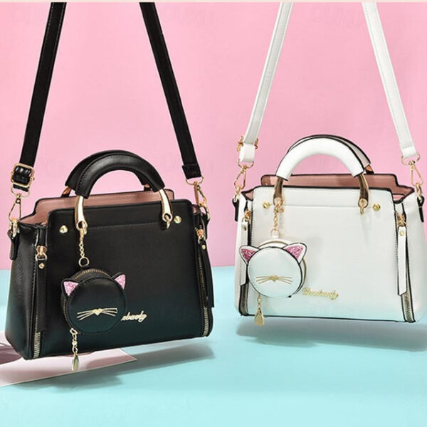 Women's Handbag PU Leather Office Daily Waterproof Durable Black White Pink 2025 - US $27.99