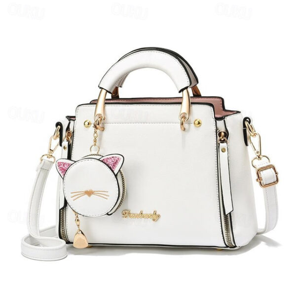 Women's Handbag PU Leather Office Daily Waterproof Durable Black White Pink 2025 - US $27.99