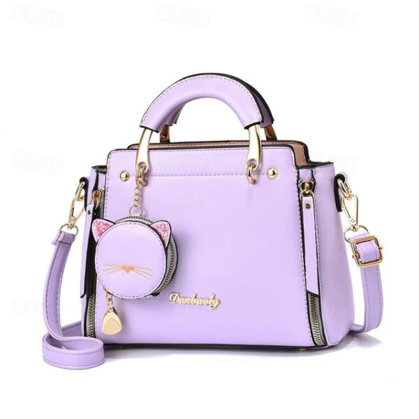 Women's Handbag PU Leather Office Daily Waterproof Durable Black White Pink 2025 - US $27.99