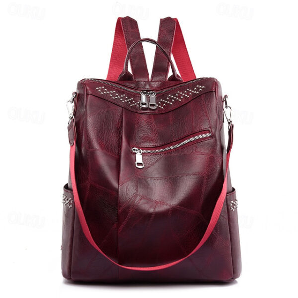 Women's Leather Multi-Function Backpack - Large Capacity, Anti-Theft Back to School Bag in Brown and Black 2025 - US $29.99