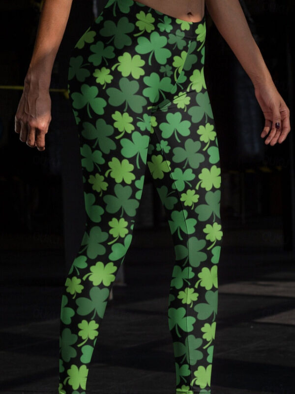 Women's Leggings Fashion Full Length Graphic Leaf Shamrock Print Stretchy St.Patrick's Day Festival Green All Seasons Slim 2025 - US $18.99