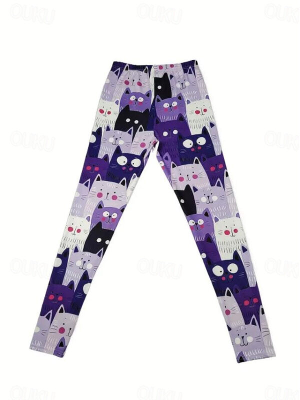 Women's Leggings Fashion Streetwear Full Length High Waist Animal Printing Thermal Warm Breathable Soft Micro-elastic Outdoor Daily Violet Fall Winter