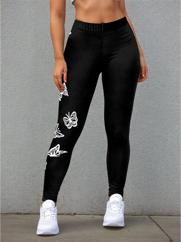 Women's Leggings Fashion Streetwear Full Length High Waist Butterfly Printing Thermal Warm Breathable Soft Micro-elastic Outdoor Daily Black Fall Wint