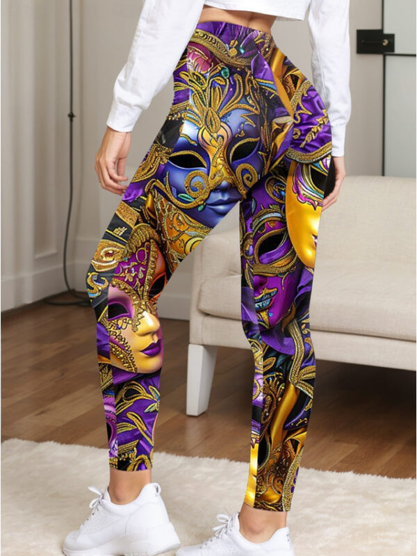 Women's Leggings Fashion Streetwear Full Length High Waist Graphic Printing Thermal Warm Breathable Soft Micro-elastic Outdoor Daily Black Fall Winter