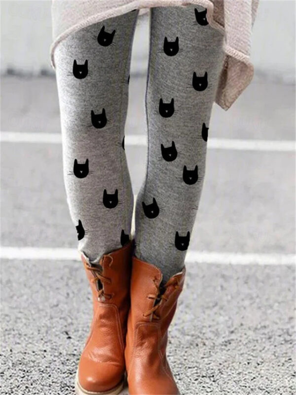 Women's Normal Tights Pants Trousers Leggings Fashion Casual Lounge Ankle-Length High Waist Cat Print Tummy Control Butt Lift Comfort High Elasticity