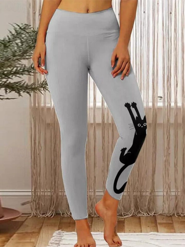 Women's Normal Tights Pants Trousers Leggings Fashion Casual Lounge Ankle-Length High Waist Cat Print Tummy Control Butt Lift Comfort High Elasticity