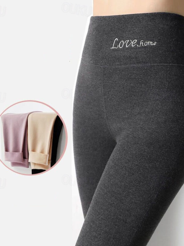 Women's Tights Leggings Thermal Underwear Fashion Ankle-Length High Waist Plain Thermal Warm Tummy Control Butt Lift High Elasticity Casual Daily Nude