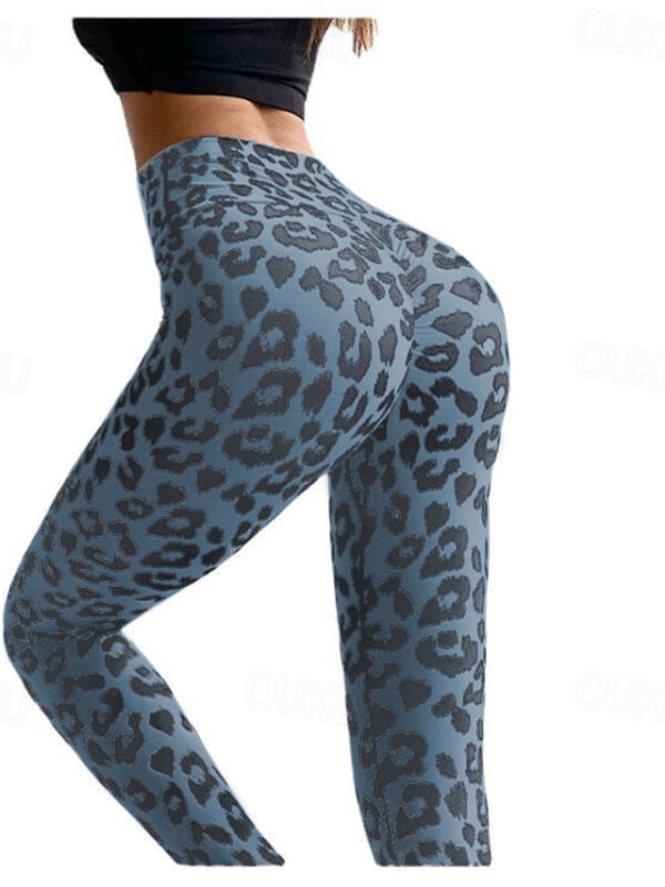 Women's Tights Leggings Yoga Ankle-Length Leopard Ruched Butt Lifting Print Soft Sports High Elasticity Yoga Black White Yellow 2025 - US $18.99