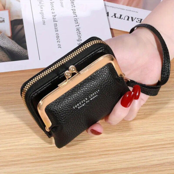 Women's Wallet Coin Purse Credit Card Holder Wallet PU Leather Shopping Daily Zipper Waterproof Lightweight Durable Solid Color Black Yellow Pink 2025